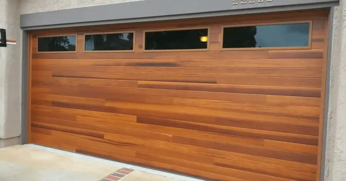 modern wood garage door