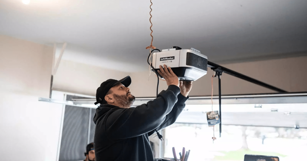 Person Checking Garage Door Opener