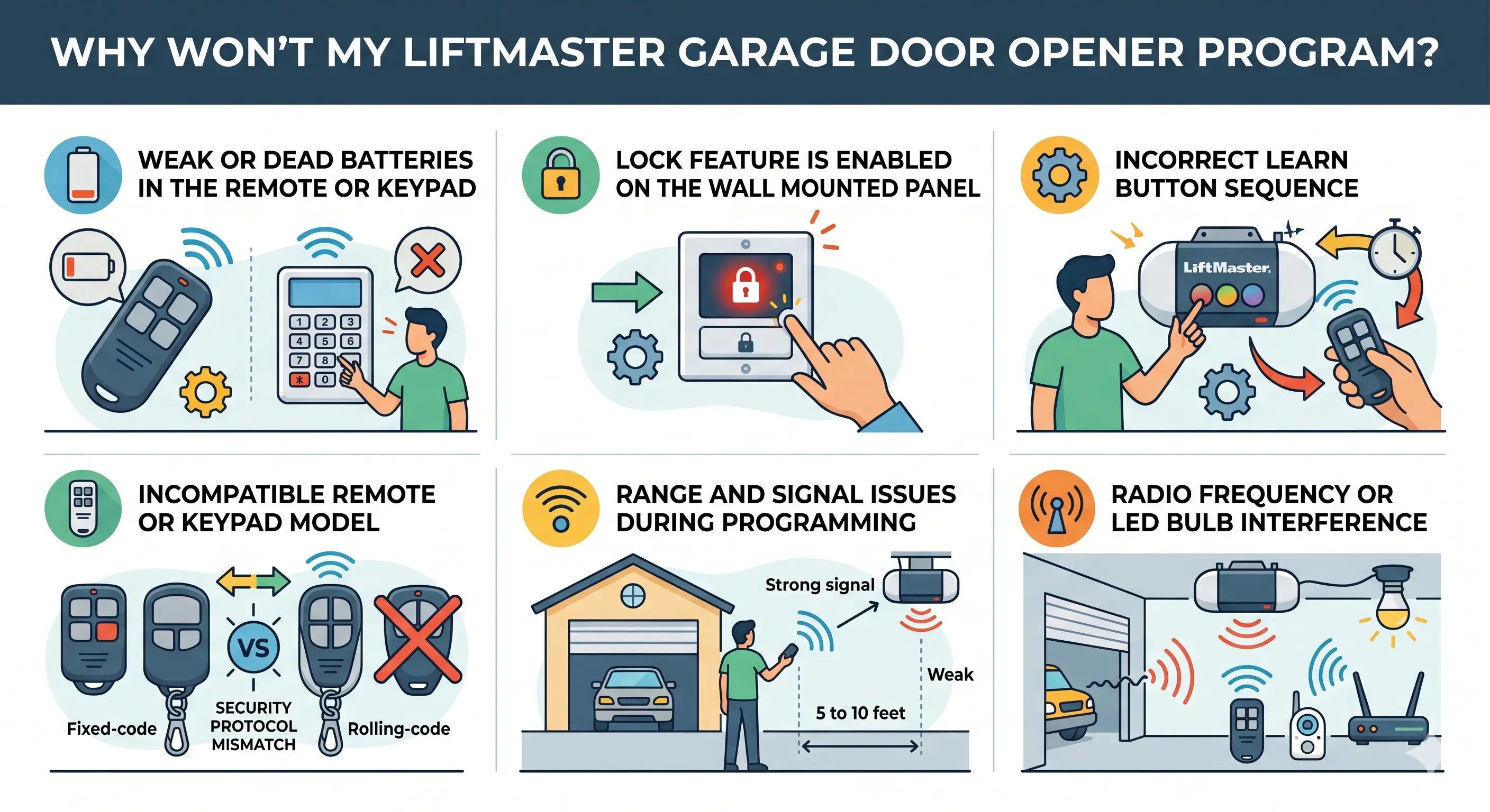 Why Won't My LiftMaster Garage Door Opener Program?